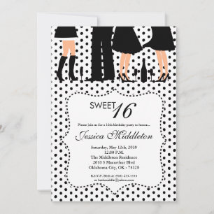 5x7 Party People Sweet 16 Birthday Invitation Kaart
