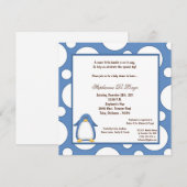 5x7 Penguin Pok-a-Dot Baby shower Kaart (Voorkant / Achterkant)
