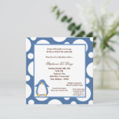 5x7 Penguin Pok-a-Dot Baby shower Kaart (Staand voorkant)
