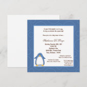 5x7 Penguin Pok-a-Dot Baby shower Kaart (Voorkant / Achterkant)