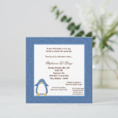 5x7 Penguin Pok-a-Dot Baby shower Kaart (Staand voorkant)