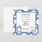 5x7 Penguin Pok-a-Dot Birthday Party Invite Kaart (Voorkant / Achterkant)