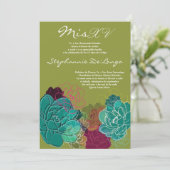 5x7 Peony Flower Quinceanera Birthday Uitnodiging (Staand voorkant)