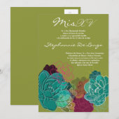 5x7 Peony Flower Quinceanera Birthday Uitnodiging (Voorkant / Achterkant)