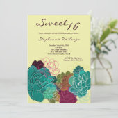 5x7 Peony Flower Sweet 16 Verjaardag Uitnodiging (Staand voorkant)