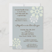 5x7 Perwinkle Blue Flower Baby shower Invitation Kaart (Voorkant)