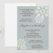 5x7 Perwinkle Blue Flower Baby shower Invitation Kaart (Voorkant / Achterkant)