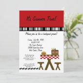 5x7 picknick Zomer Barbecue Party Uitnodiging (Staand voorkant)