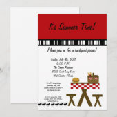 5x7 picknick Zomer Barbecue Party Uitnodiging (Voorkant / Achterkant)