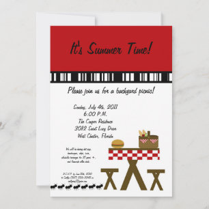 5x7 picknick Zomer Barbecue Party Uitnodiging