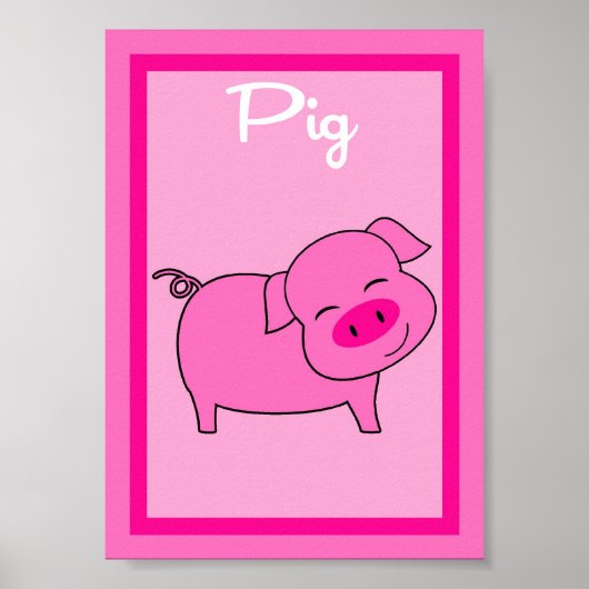 5X7 Pig Barn Yard Girls Wall Art Poster (Voorkant)
