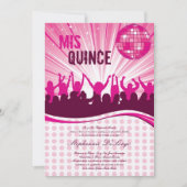 5x7 Pink Dance Party Quinceanera Uitnodiging (Voorkant)