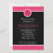 5x7 Pink Polka Dot Afstuderen Invitation Aankondig Kaart (Voorkant)