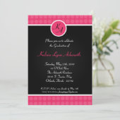 5x7 Pink Polka Dot Afstuderen Invitation Aankondig Kaart (Staand voorkant)
