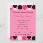 5x7 Pink Polka Dot Afstuderen Invitation Aankondig Kaart (Voorkant)