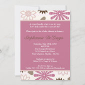 5x7 PinkPurple Retro Flower Baby shower Uitnodigin Kaart (Voorkant)