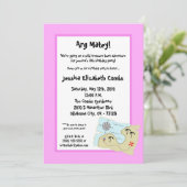 5x7 Pirate Treasure Hunt Birthday Party Invitation Kaart (Staand voorkant)