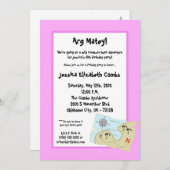 5x7 Pirate Treasure Hunt Birthday Party Invitation Kaart (Voorkant / Achterkant)