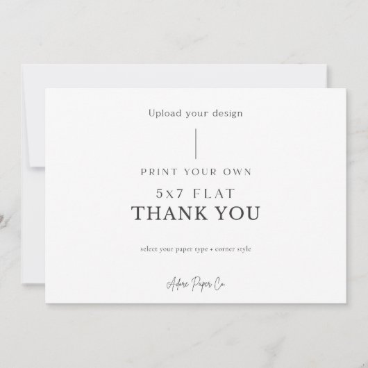 5x7 Platte Dank je wel: Upload je eigen afbeelding Bedankkaart (Voorkant)