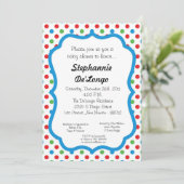 5x7 Polka Dot Baby shower Uitnodiging (Staand voorkant)