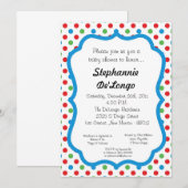 5x7 Polka Dot Baby shower Uitnodiging (Voorkant / Achterkant)