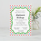 5x7 Polka Dot Baby shower Uitnodiging (Staand voorkant)