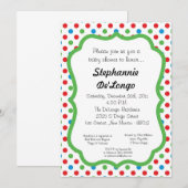 5x7 Polka Dot Baby shower Uitnodiging (Voorkant / Achterkant)