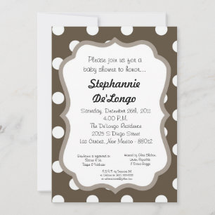 5x7 Polka Dot Baby shower Uitnodiging
