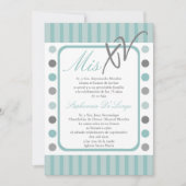 5x7 Polka Dot Quinceanera Party Uitnodiging (Voorkant)