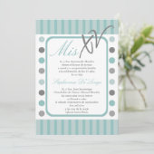 5x7 Polka Dot Quinceanera Party Uitnodiging (Staand voorkant)