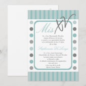 5x7 Polka Dot Quinceanera Party Uitnodiging (Voorkant / Achterkant)