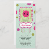 5x7 Polka Dot Quinceanera Verjaardag Uitnodiging (Voorkant / Achterkant)