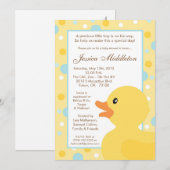 5x7 Polka Dot Rubber Ducky Baby shower Uitnodiging (Voorkant / Achterkant)