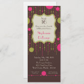 5x7 Polka Dot  Sweet 16 Verjaardagsuitnodiging Kaart (Voorkant / Achterkant)