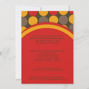 5x7 Polka Dot Thanksgiving Diner Uitnodiging