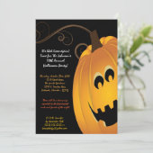 5x7 Pompoen JackOLanter Halloween Party Uitnodigin Kaart (Staand voorkant)