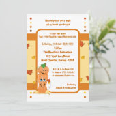 5x7 Pompoen Patch Halloween Feestuitnodiging Kaart (Staand voorkant)
