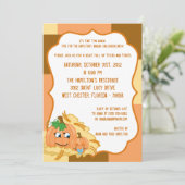 5x7 Pompoen Patch Halloween Feestuitnodiging Kaart (Staand voorkant)