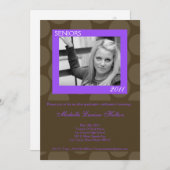 5x7 Purp Circle Polk Foto Afstuderen Aankondiging (Voorkant / Achterkant)