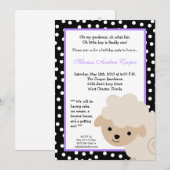 5x7 Purple Farm Sheep Birthday Party Invitation Kaart (Voorkant / Achterkant)