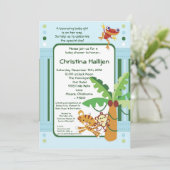 5x7 Rain-forest Oerwoud Baby shower Invitation Kaart (Staand voorkant)