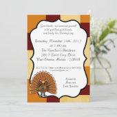 5x7 Rambo Turkey Thanksgiving Invitation Kaart (Staand voorkant)