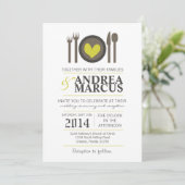 5x7 Receptie China Bord Fork Huwelijksuitnodiging Kaart (Staand voorkant)