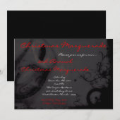 5x7 Red Black Masquerade met Kerstmis XMAS-uitnodi Kaart (Voorkant / Achterkant)