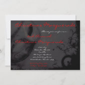 5x7 Red Black Masquerade met Kerstmis XMAS-uitnodi Kaart (Voorkant)