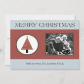 5x7 Red Blue-kerstboom FOTO-kerstkaart Feestdagenkaart (Voorkant)