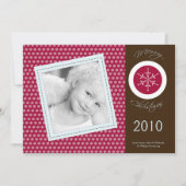 5x7 Red Brown Polka dot PHOTO-kerstkaart Feestdagenkaart (Voorkant)