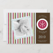 5x7 Red Brown Polka dot PHOTO-kerstkaart Feestdagenkaart (Voorkant)