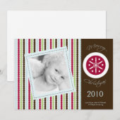 5x7 Red Brown Polka dot PHOTO-kerstkaart Feestdagenkaart (Voorkant / Achterkant)