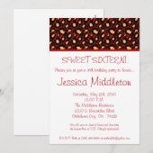 5x7 Red Cheetah Print 16e verjaardag Uitnodiging (Voorkant / Achterkant)